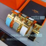 Replica Hermes Clic HH Wide Bangle Yellow Gold Hardware